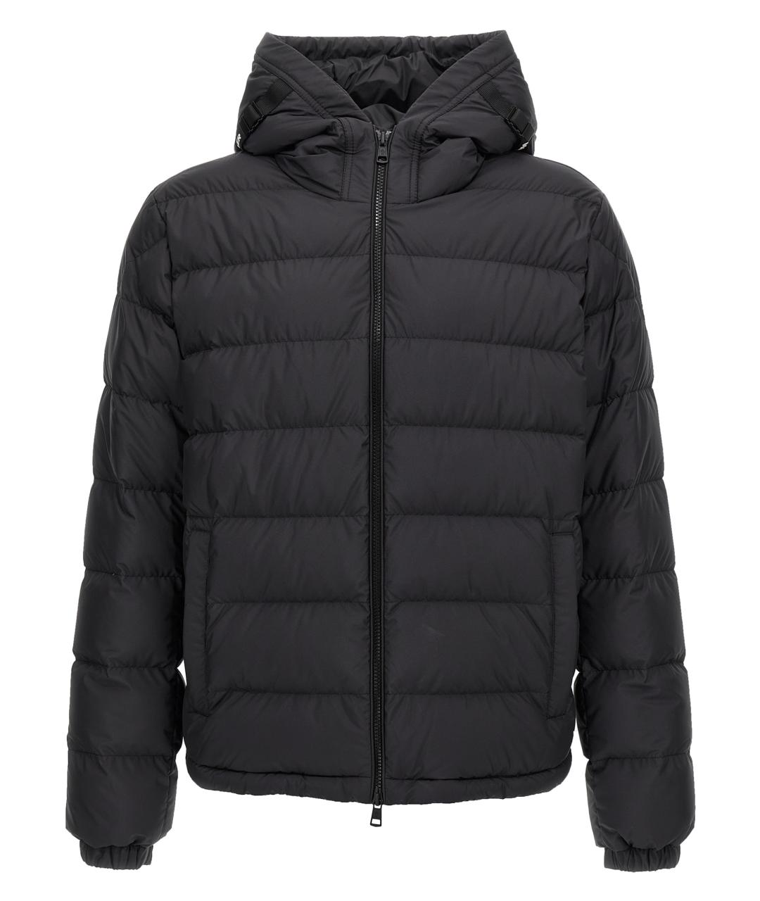 MONCLER Черный полиэстеровый пуховик, фото 1