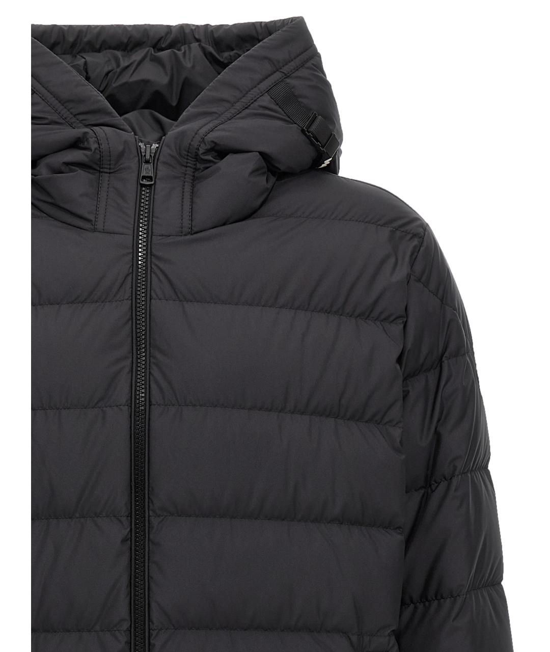 MONCLER Черный полиэстеровый пуховик, фото 3