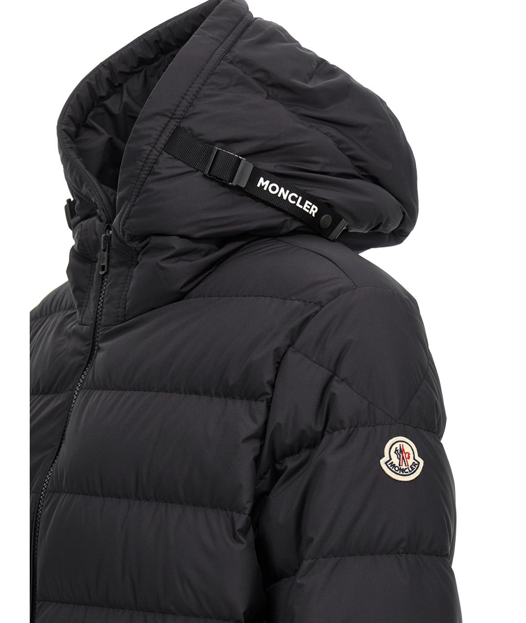 MONCLER Черный полиэстеровый пуховик, фото 4