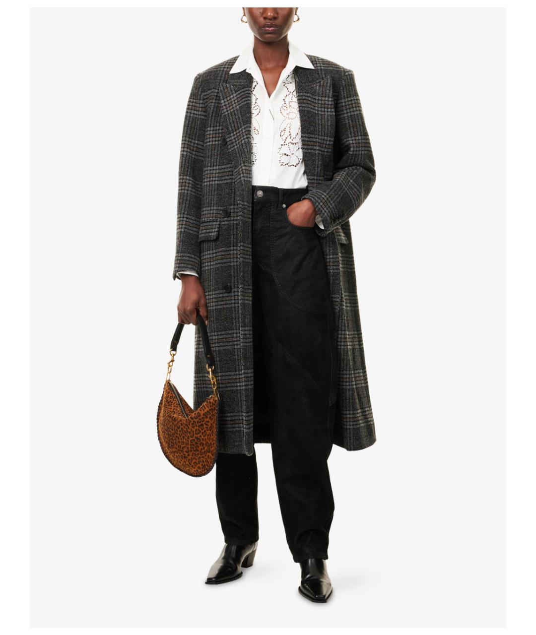 ISABEL MARANT ETOILE Серый шерстяной тренч/плащ, фото 5