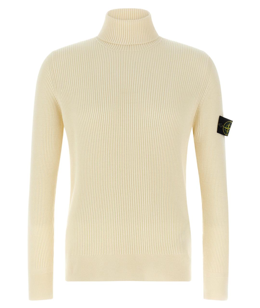 STONE ISLAND Бежевый шерстяной джемпер / свитер, фото 1