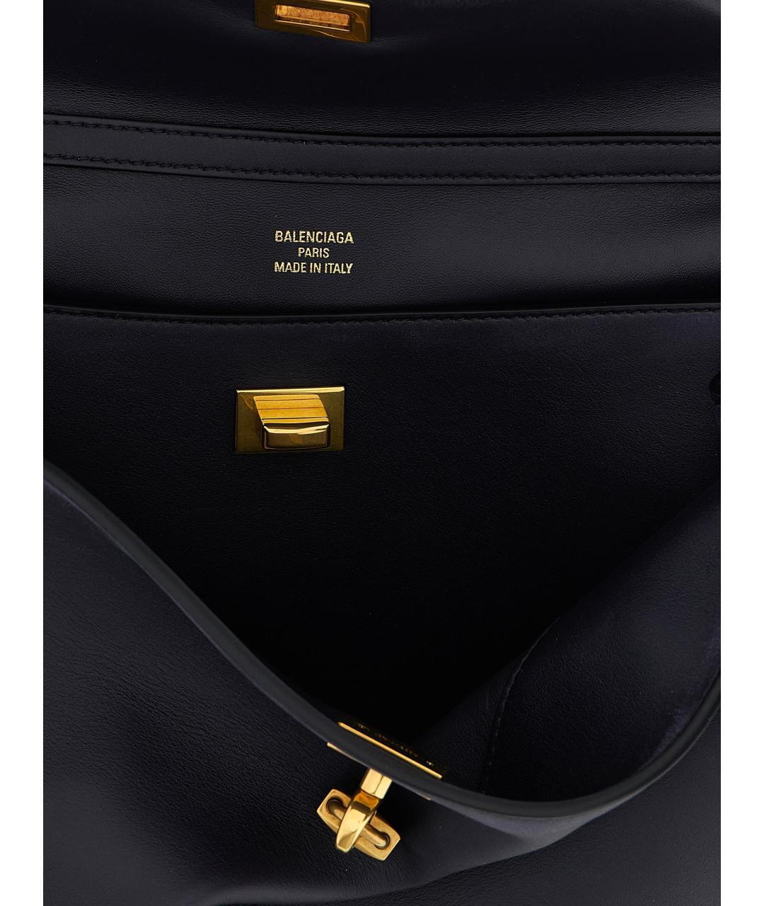 BALENCIAGA Темно-синяя кожаная сумка тоут, фото 4