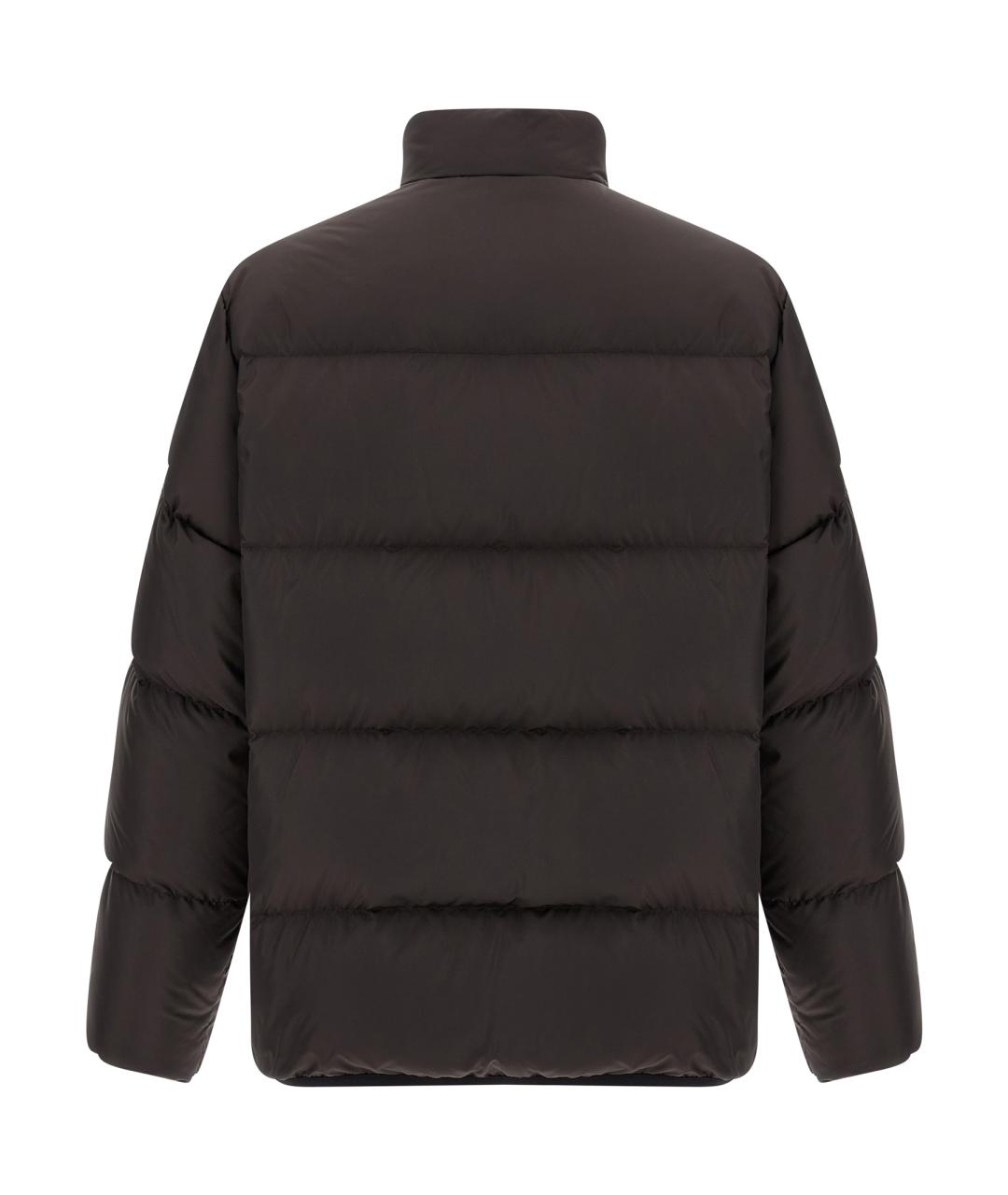 MONCLER Коричневый полиэстеровый пуховик, фото 2