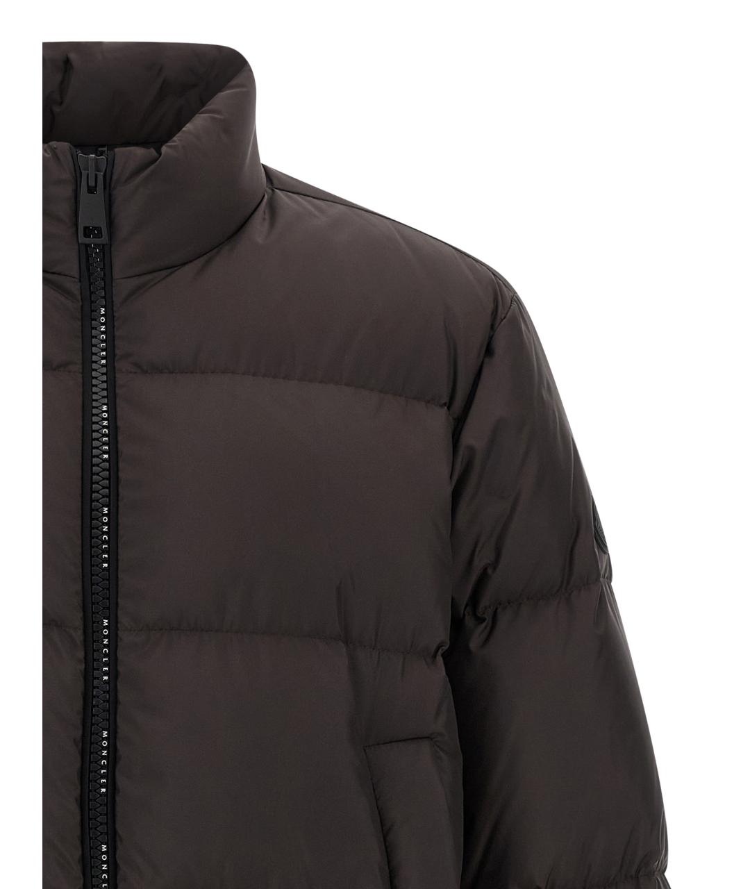 MONCLER Коричневый полиэстеровый пуховик, фото 3