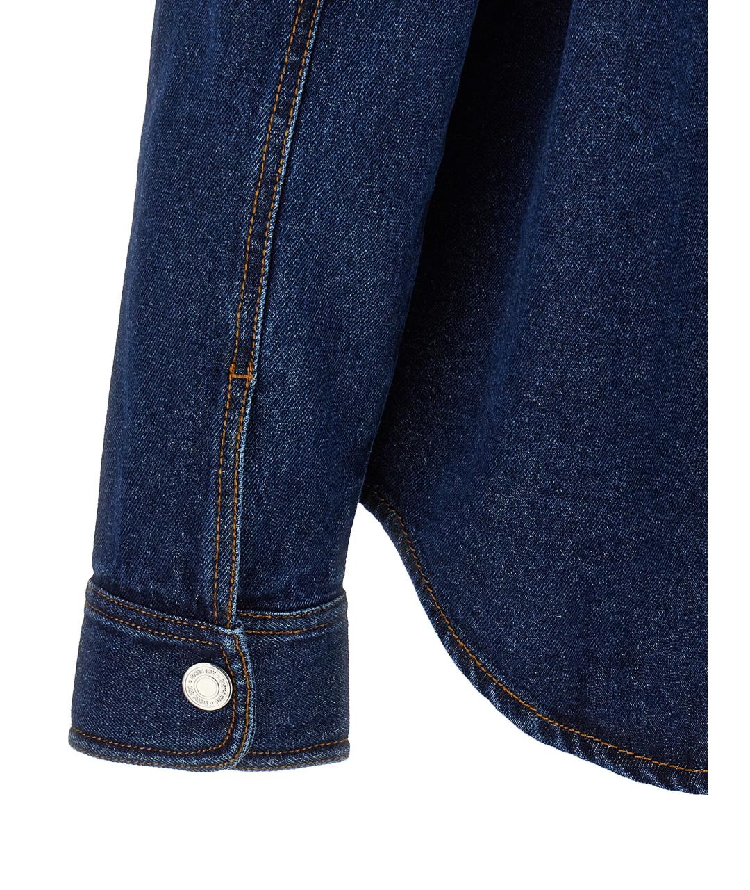 Ami Paris Синяя хлопковая кэжуал рубашка, фото 4