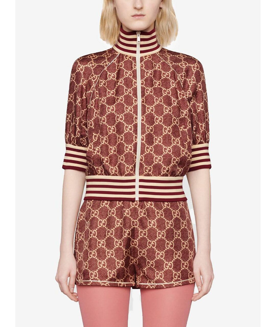 GUCCI Бордовый шелковый жакет/пиджак, фото 2
