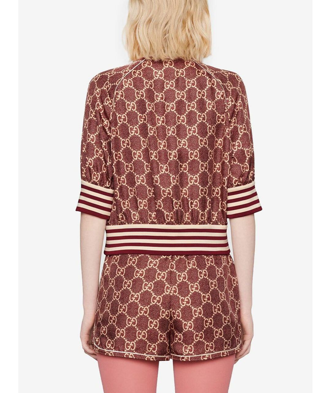 GUCCI Бордовый шелковый жакет/пиджак, фото 3