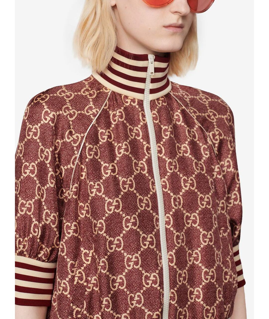 GUCCI Бордовый шелковый жакет/пиджак, фото 4