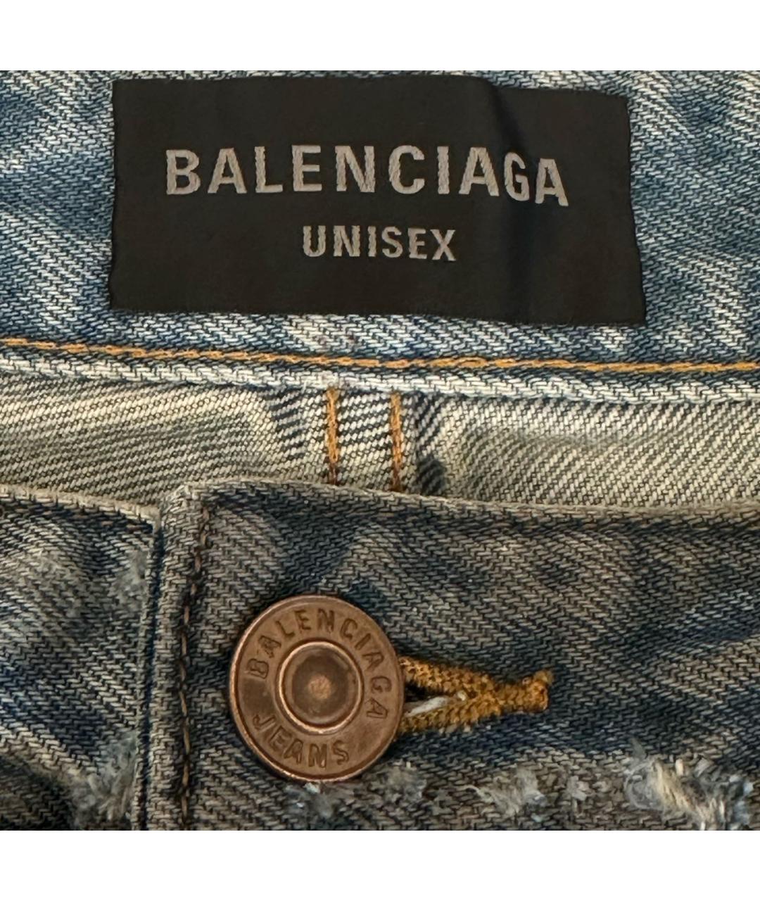 BALENCIAGA Темно-синие хлопковые прямые джинсы, фото 3