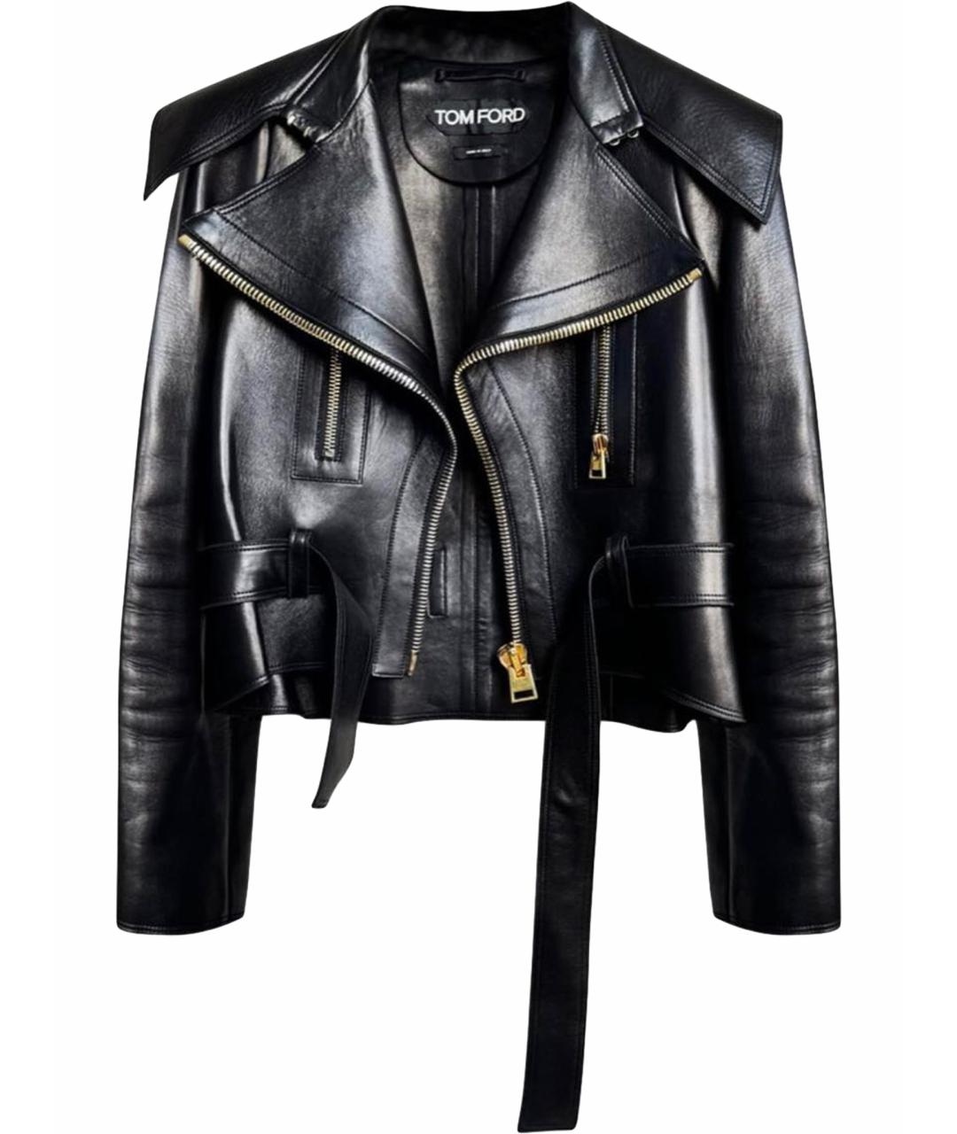 TOM FORD Черная кожаная куртка, фото 1