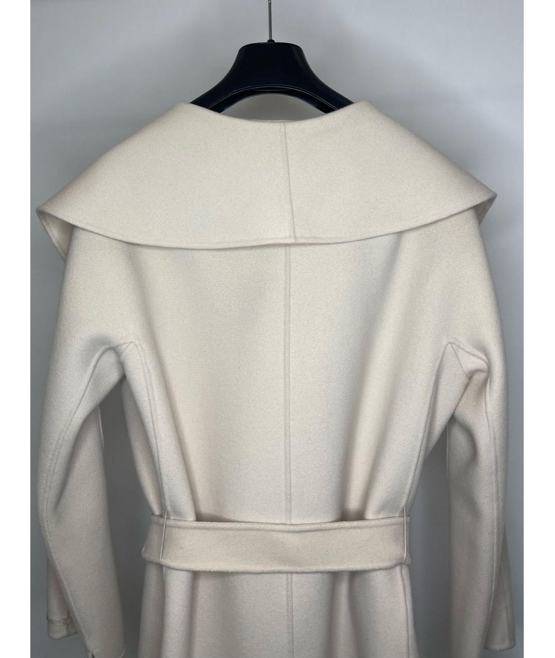 MAX MARA Белое шерстяное пальто, фото 4