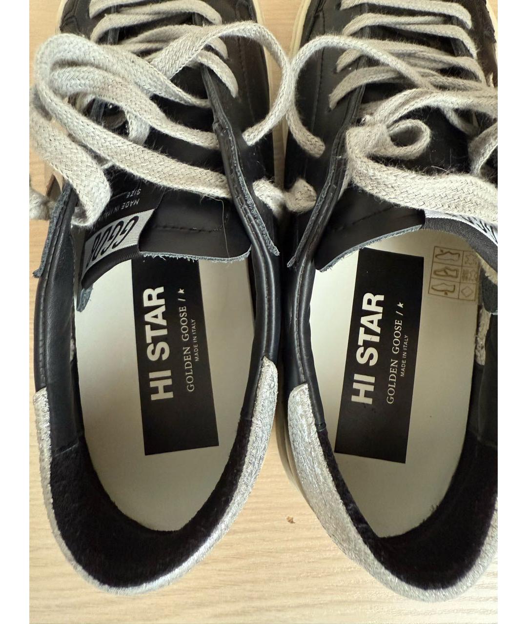 GOLDEN GOOSE DELUXE BRAND Черные кожаные кеды, фото 3