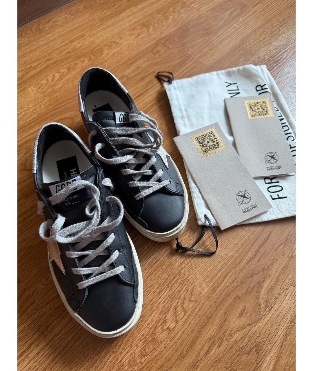 GOLDEN GOOSE DELUXE BRAND Черные кожаные кеды, фото 5