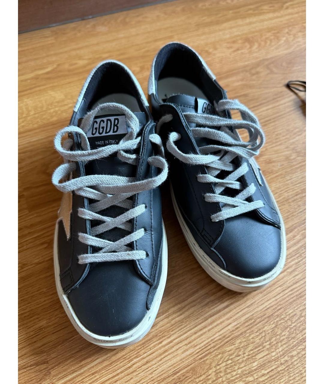 GOLDEN GOOSE DELUXE BRAND Черные кожаные кеды, фото 2