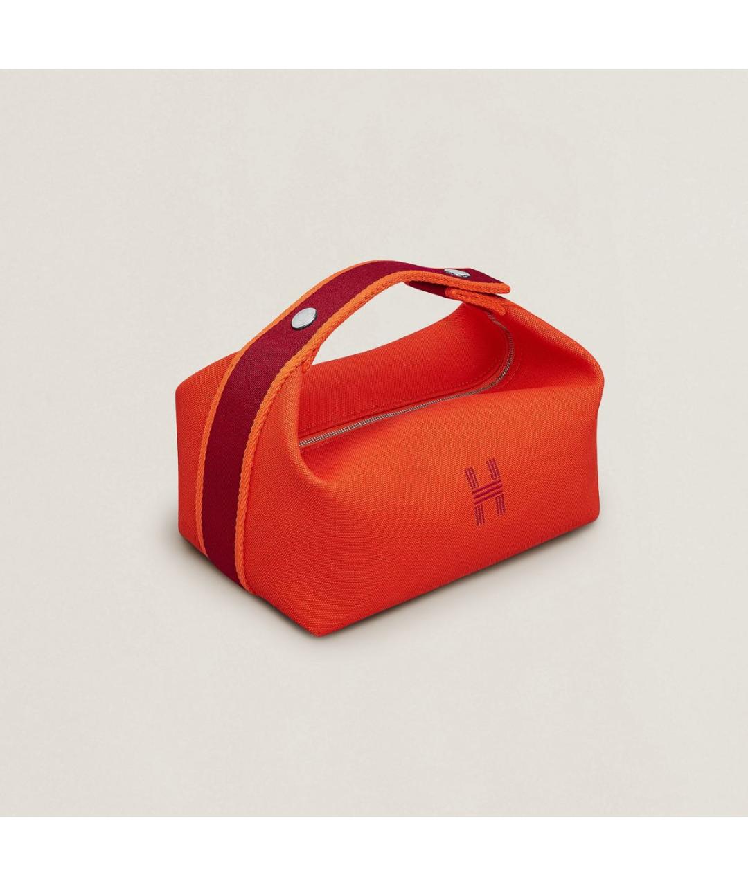 HERMES Оранжевая хлопковая косметичка, фото 4