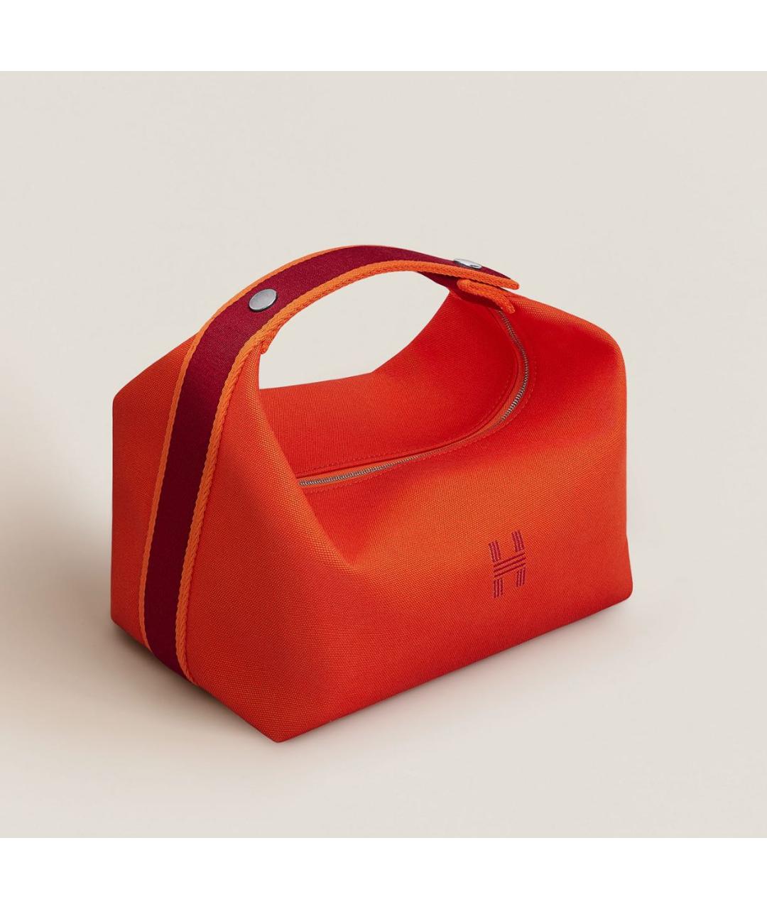 HERMES Оранжевая хлопковая косметичка, фото 5