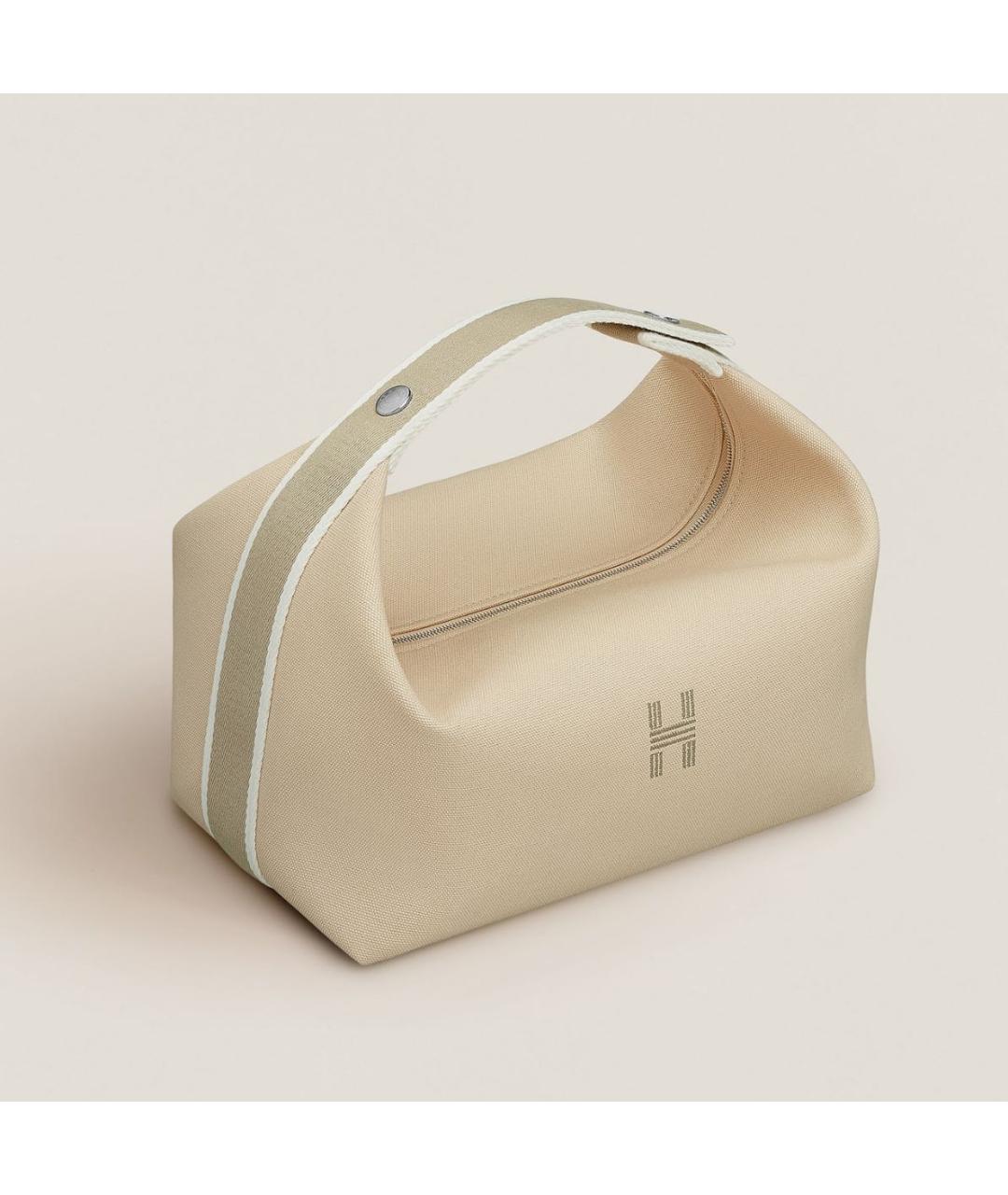 HERMES Бежевая хлопковая косметичка, фото 5