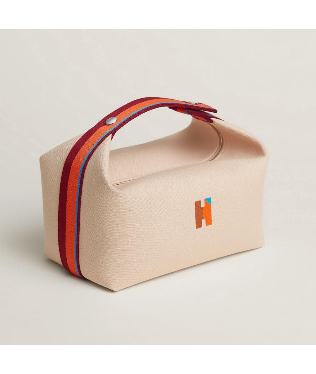 HERMES Бежевая хлопковая косметичка, фото 4