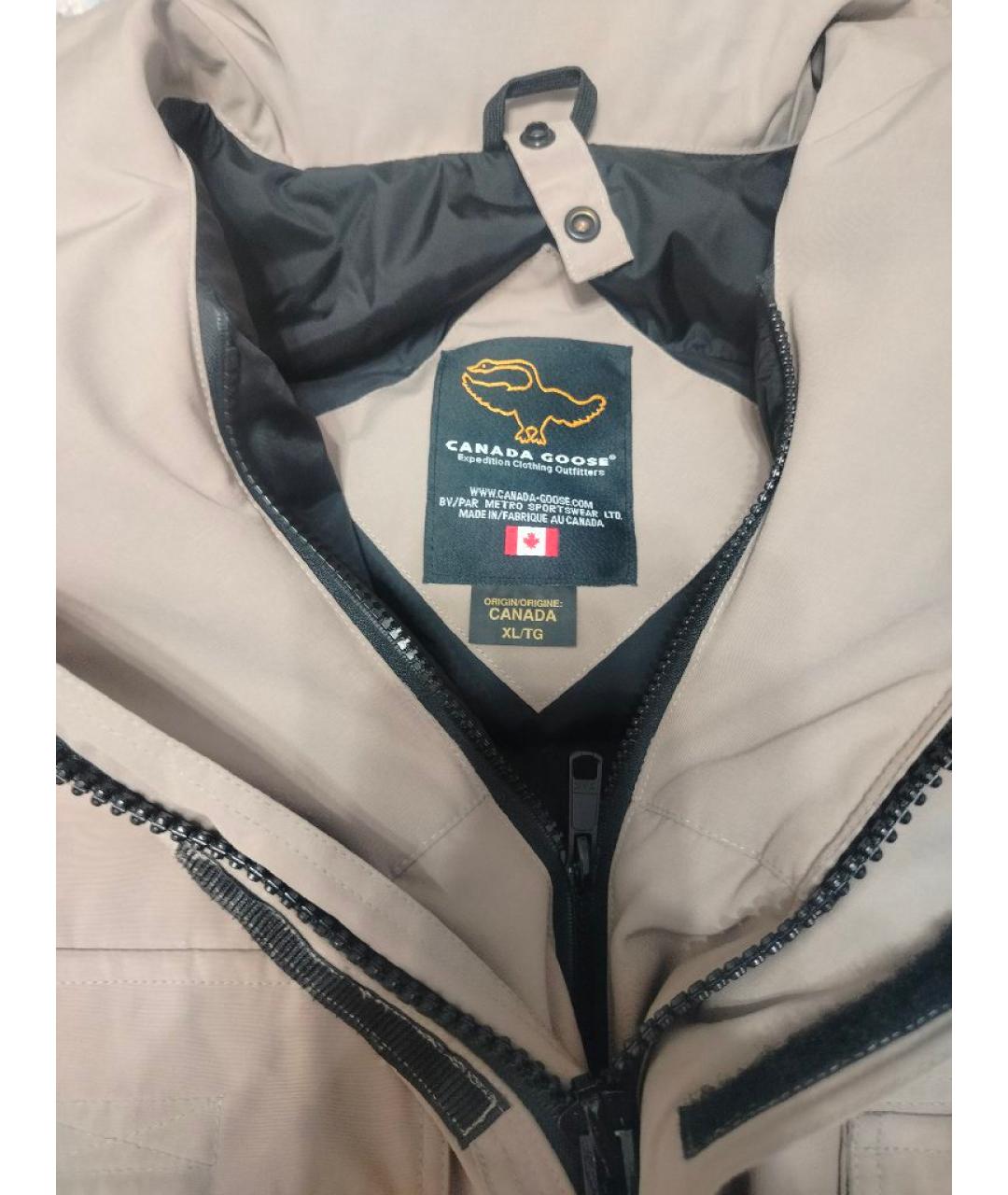 CANADA GOOSE Бежевая полиэстеровая куртка, фото 3