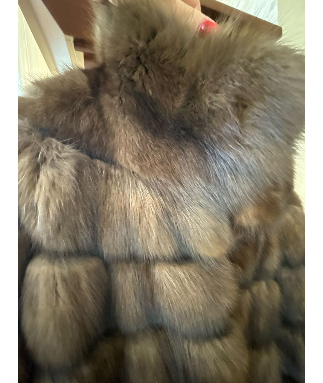 SIMONETTA RAVIZZA Коричневая меховая шуба, фото 4