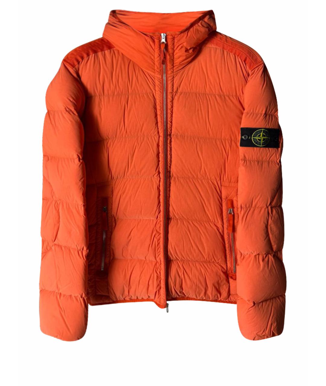 STONE ISLAND Оранжевый полиэстеровый пуховик, фото 1