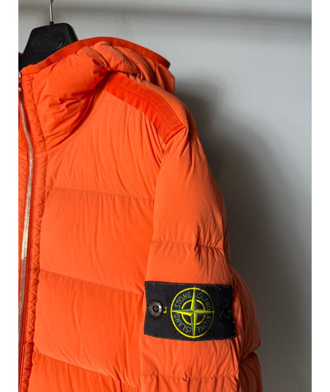 STONE ISLAND Оранжевый полиэстеровый пуховик, фото 2
