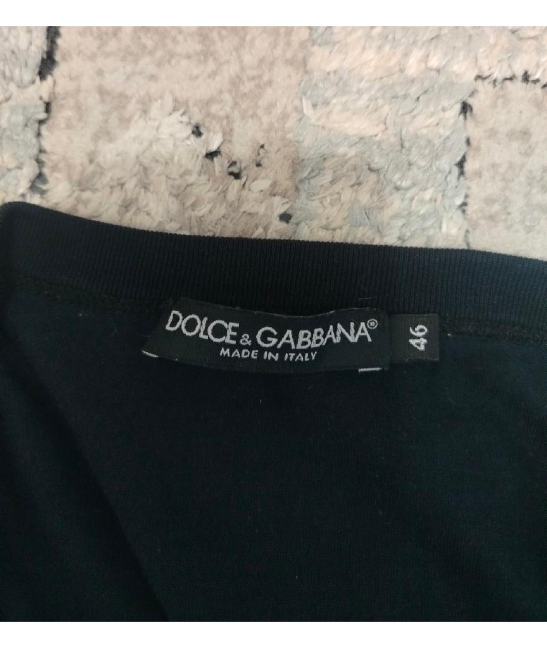 DOLCE&GABBANA Черная хлопковая футболка, фото 3