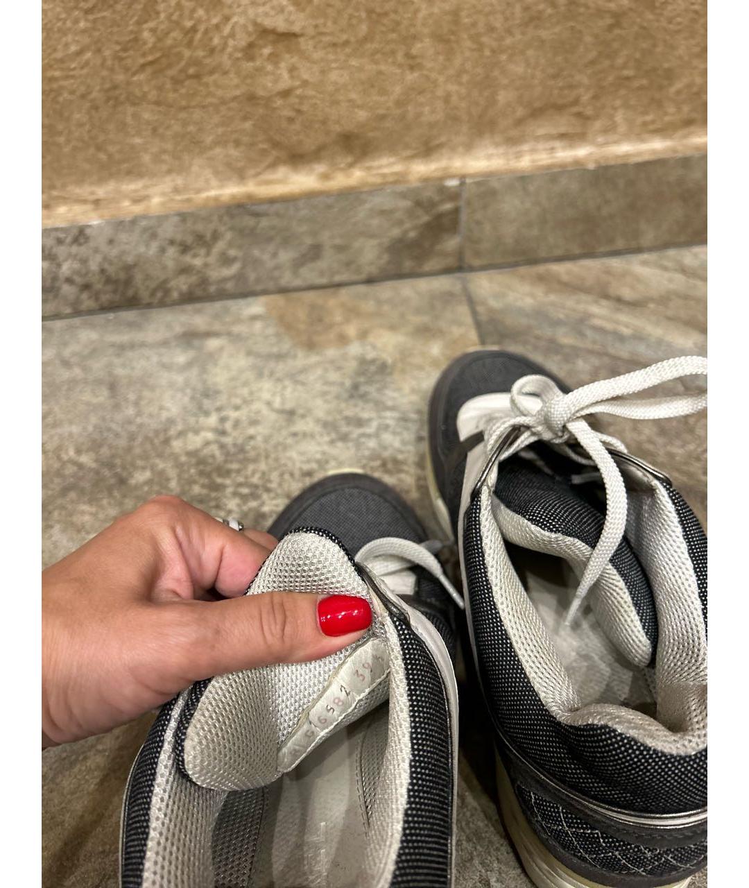 CHANEL Серые кожаные кроссовки, фото 5