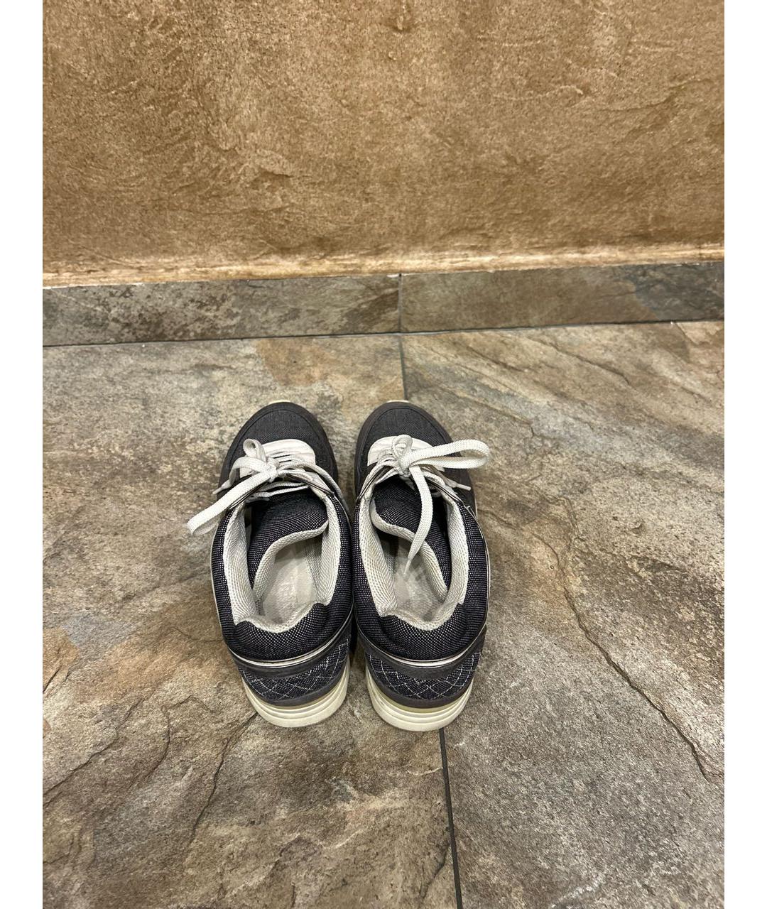CHANEL Серые кожаные кроссовки, фото 3