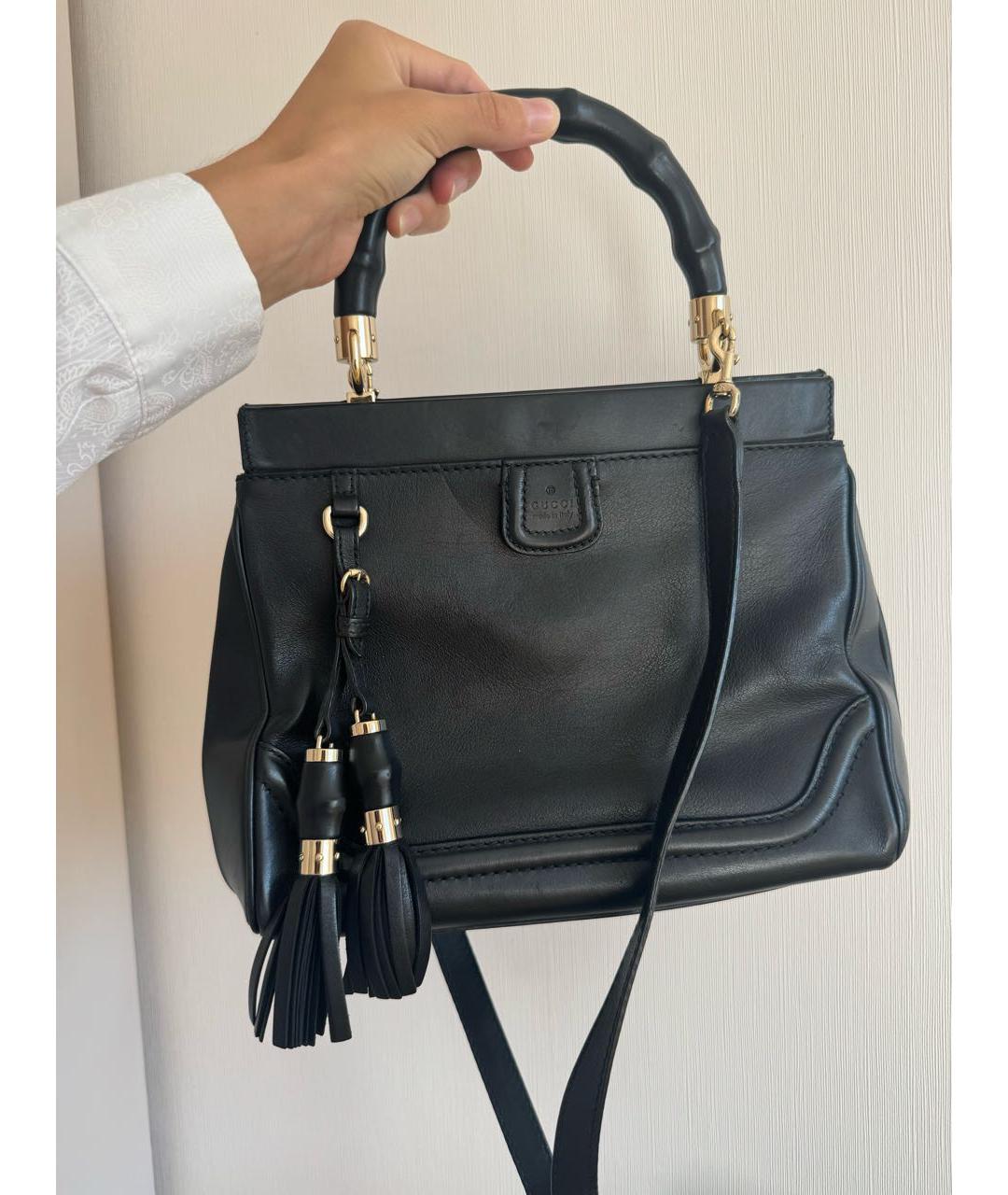 GUCCI Черная кожаная сумка с короткими ручками, фото 2