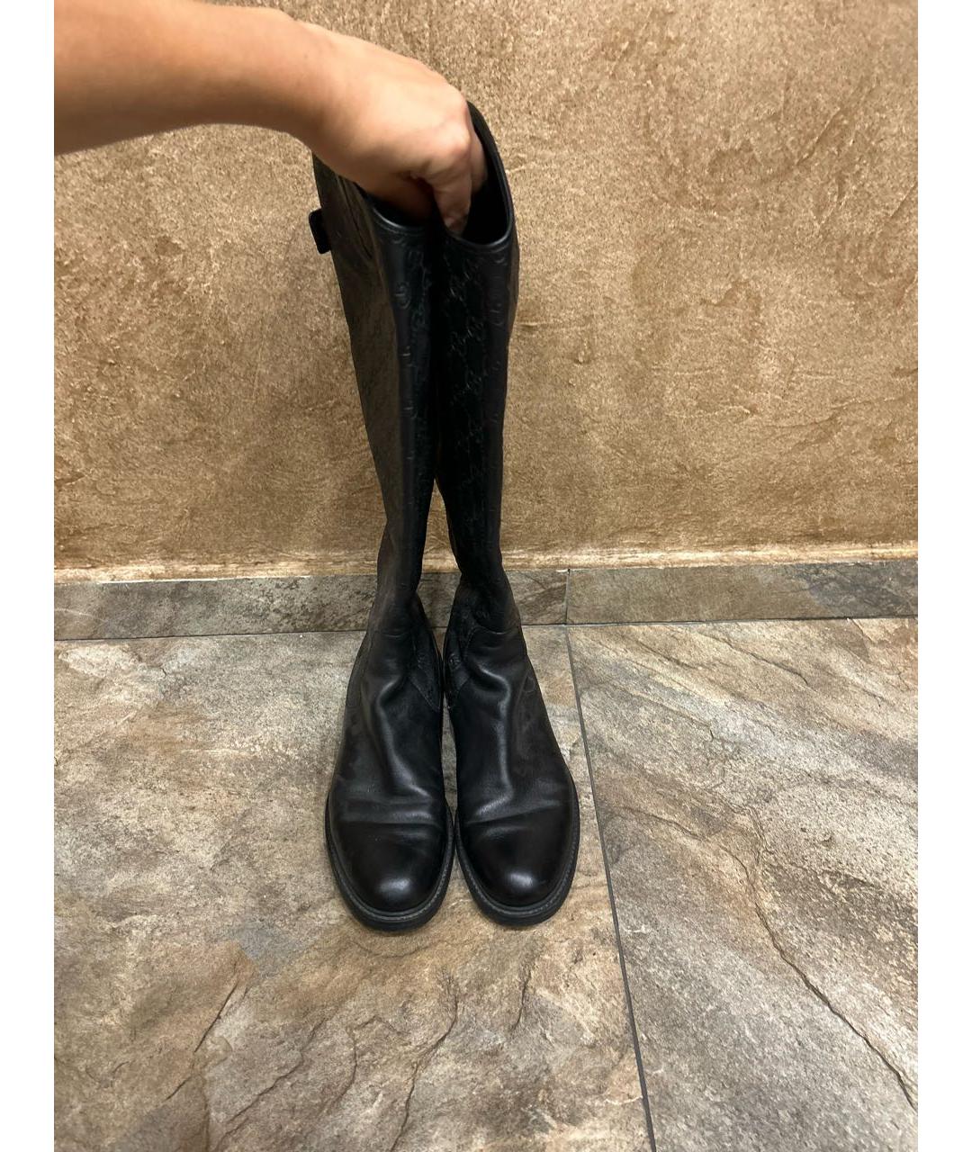 GUCCI Черные кожаные сапоги, фото 2