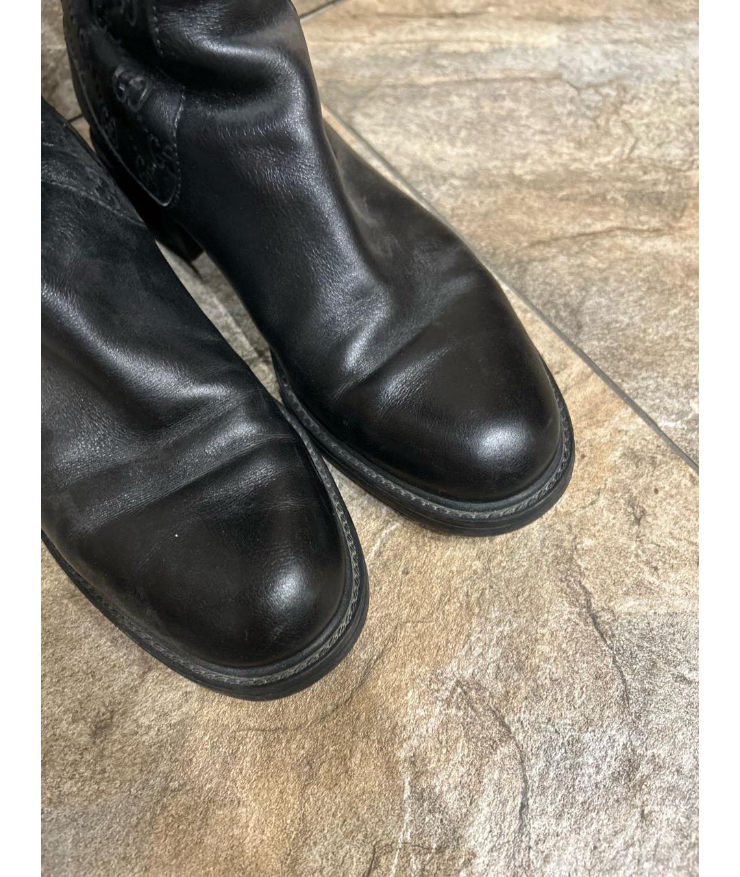 GUCCI Черные кожаные сапоги, фото 3