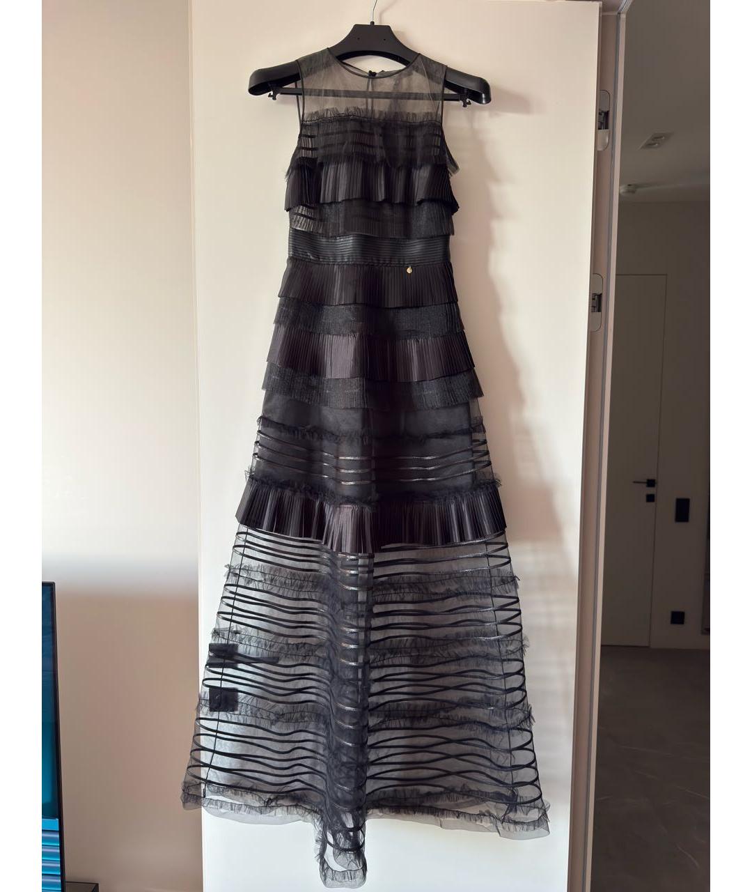 ELISABETTA FRANCHI Черное вискозное вечернее платье, фото 5