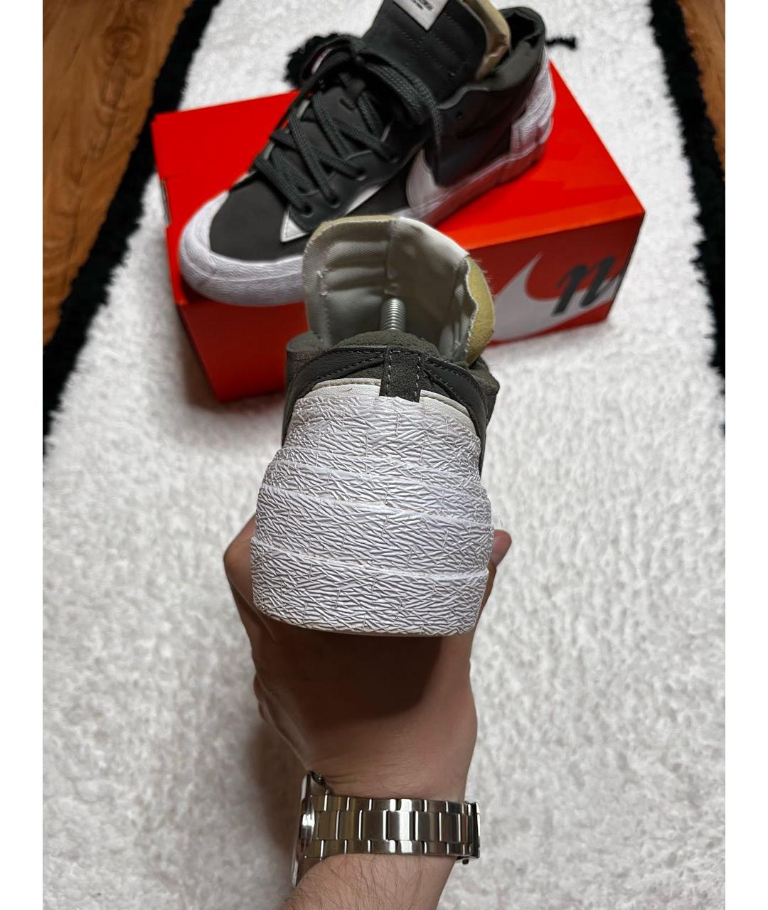 NIKE Серые замшевые низкие кроссовки / кеды, фото 6