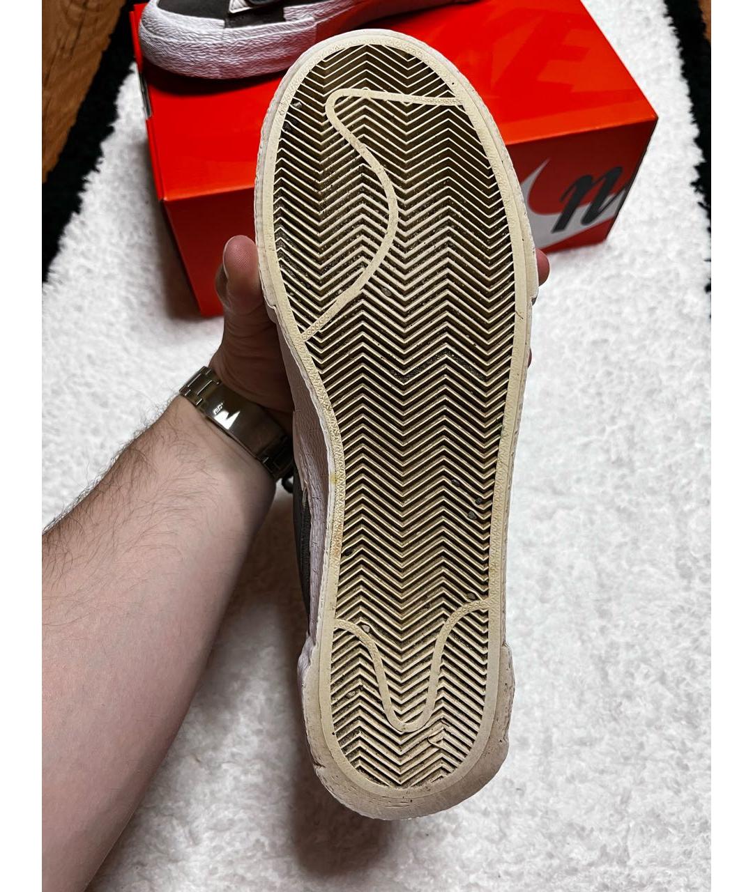 NIKE Серые замшевые низкие кроссовки / кеды, фото 5