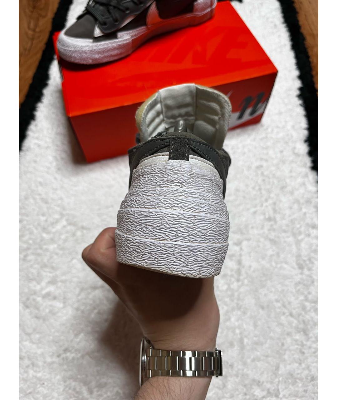 NIKE Серые замшевые низкие кроссовки / кеды, фото 4
