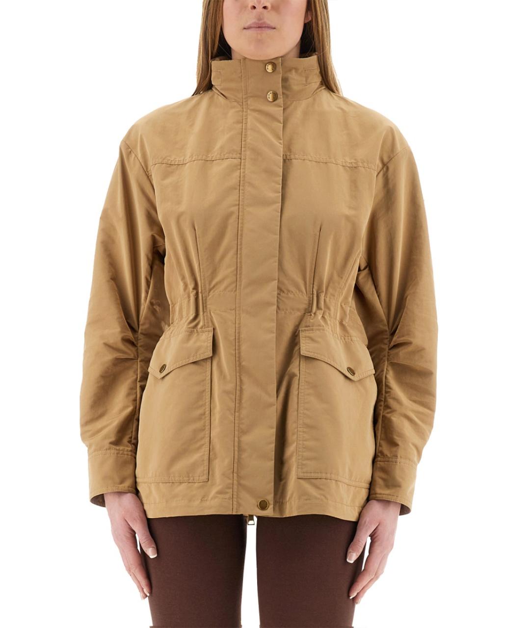 MONCLER Бежевая полиэстеровая куртка, фото 2