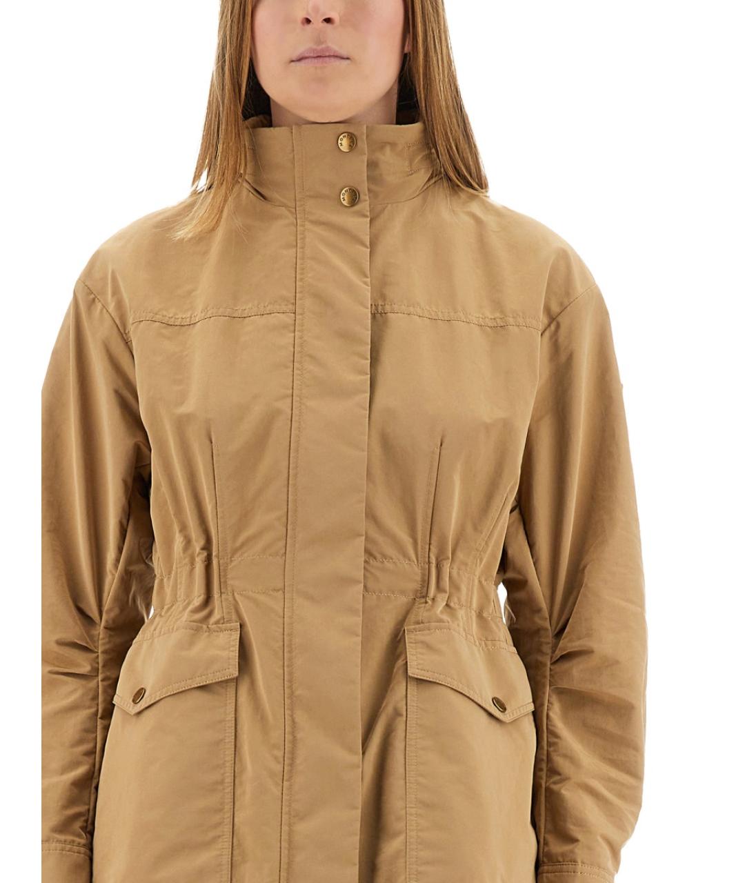 MONCLER Бежевая полиэстеровая куртка, фото 5
