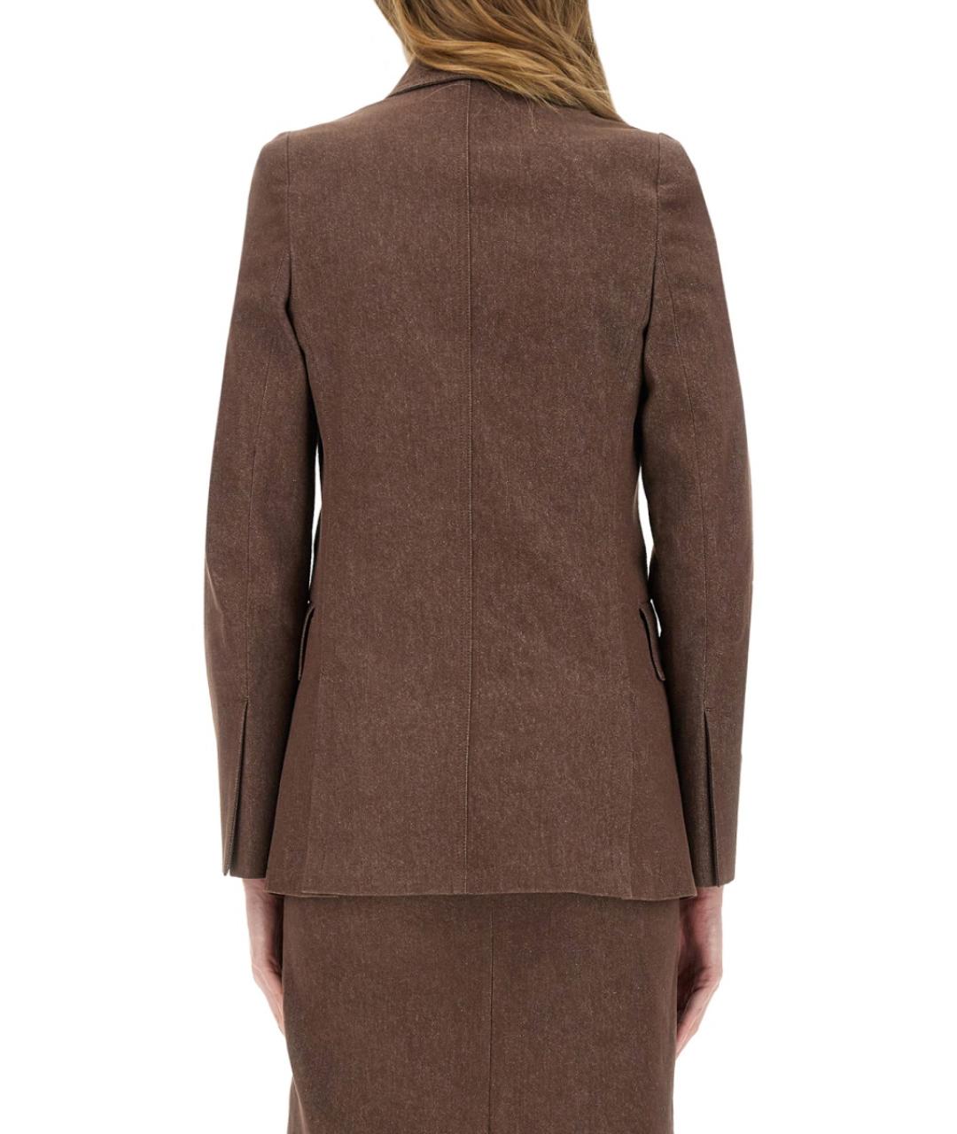 MAX MARA Коричневый хлопковый жакет/пиджак, фото 4