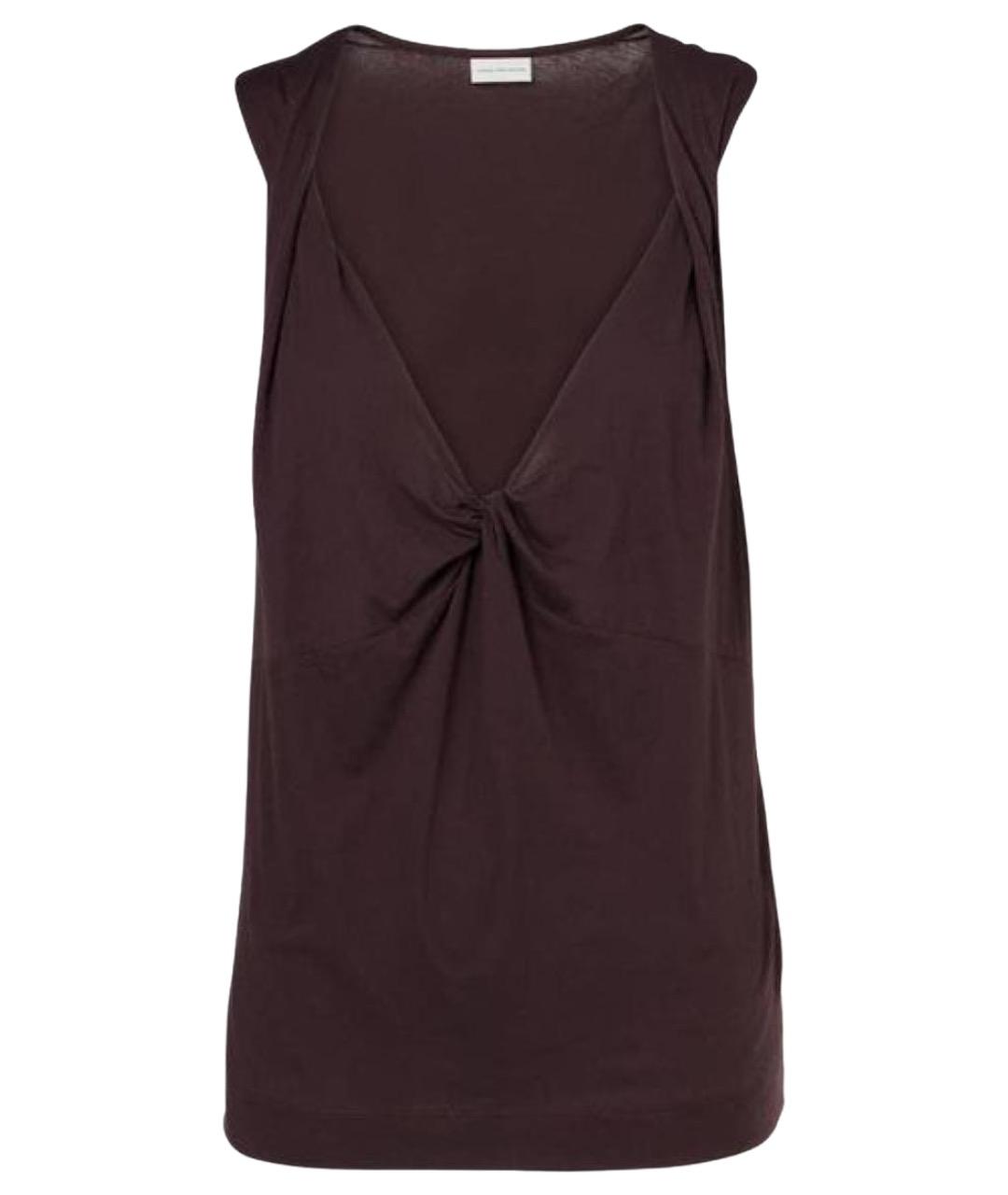 DRIES VAN NOTEN Бордовая хлопковая майка, фото 1