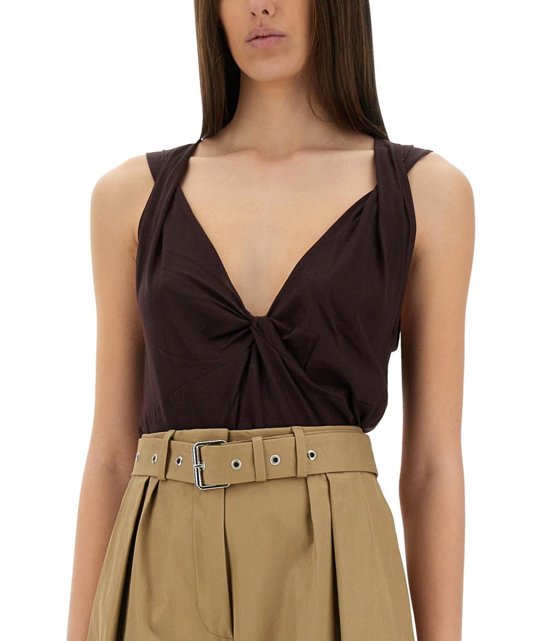 DRIES VAN NOTEN Бордовая хлопковая майка, фото 5