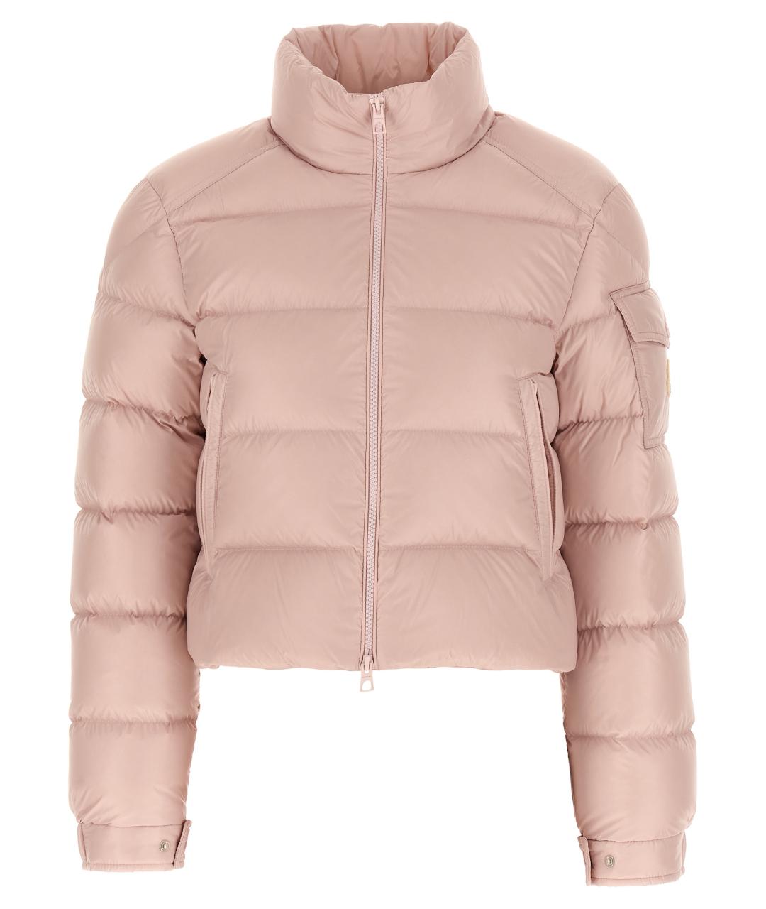 MONCLER Розовый полиамидовый пуховик, фото 1