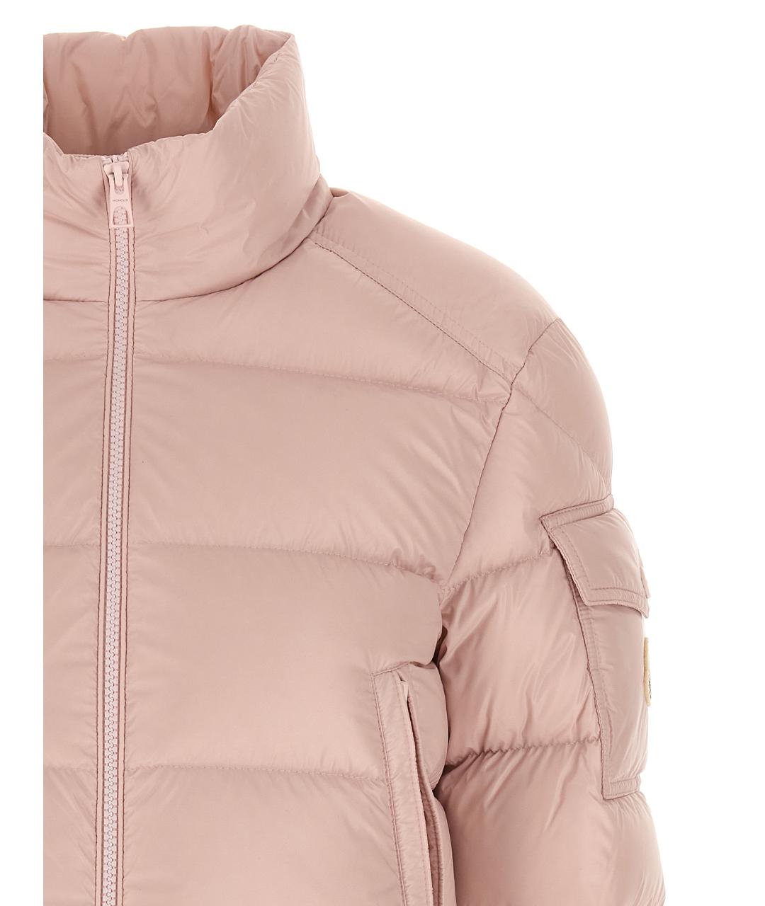MONCLER Розовый полиамидовый пуховик, фото 3