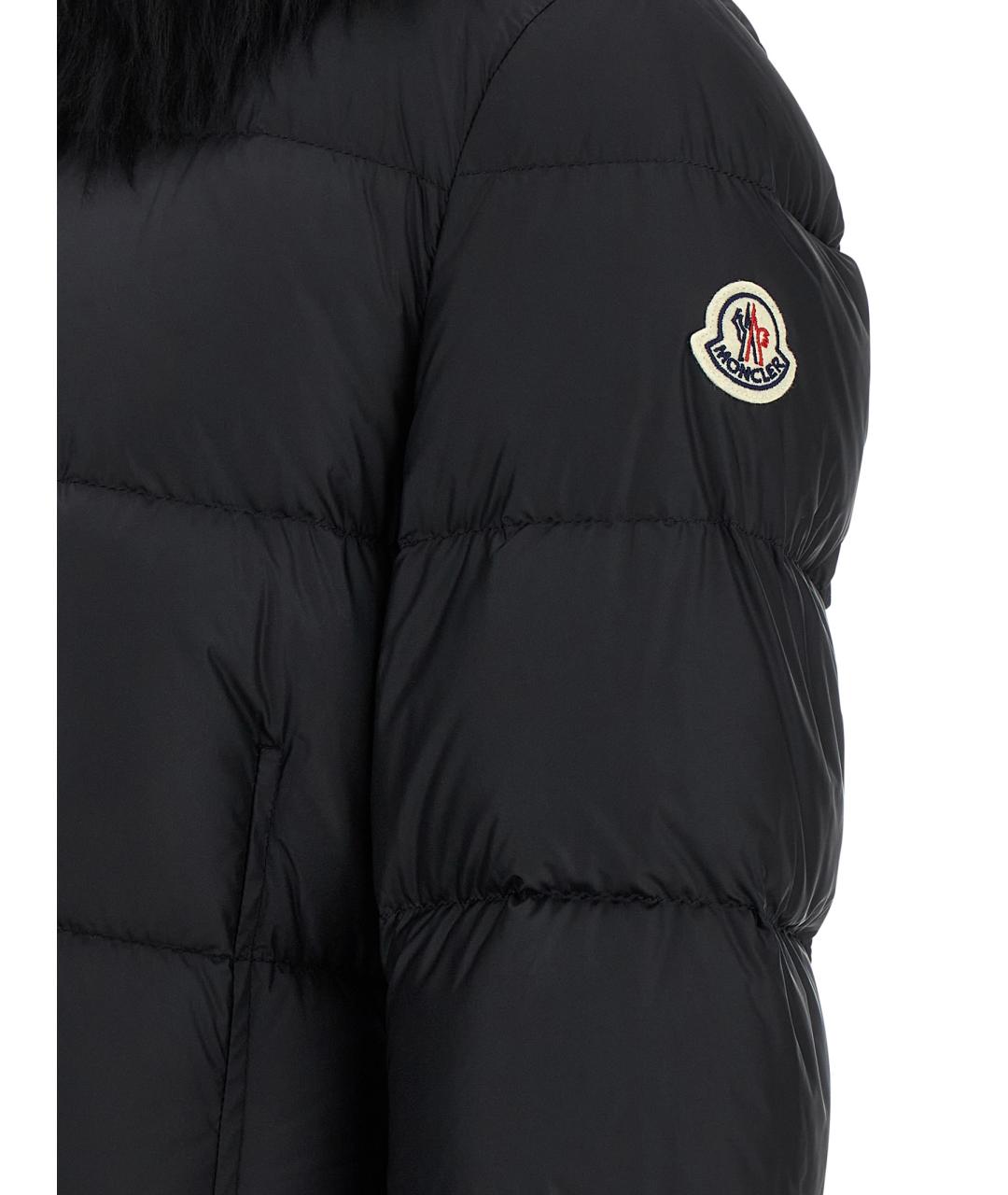 MONCLER Черный полиамидовый пуховик, фото 4