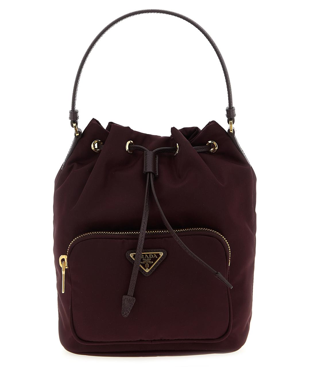 PRADA Бордовая синтетическая сумка через плечо, фото 1