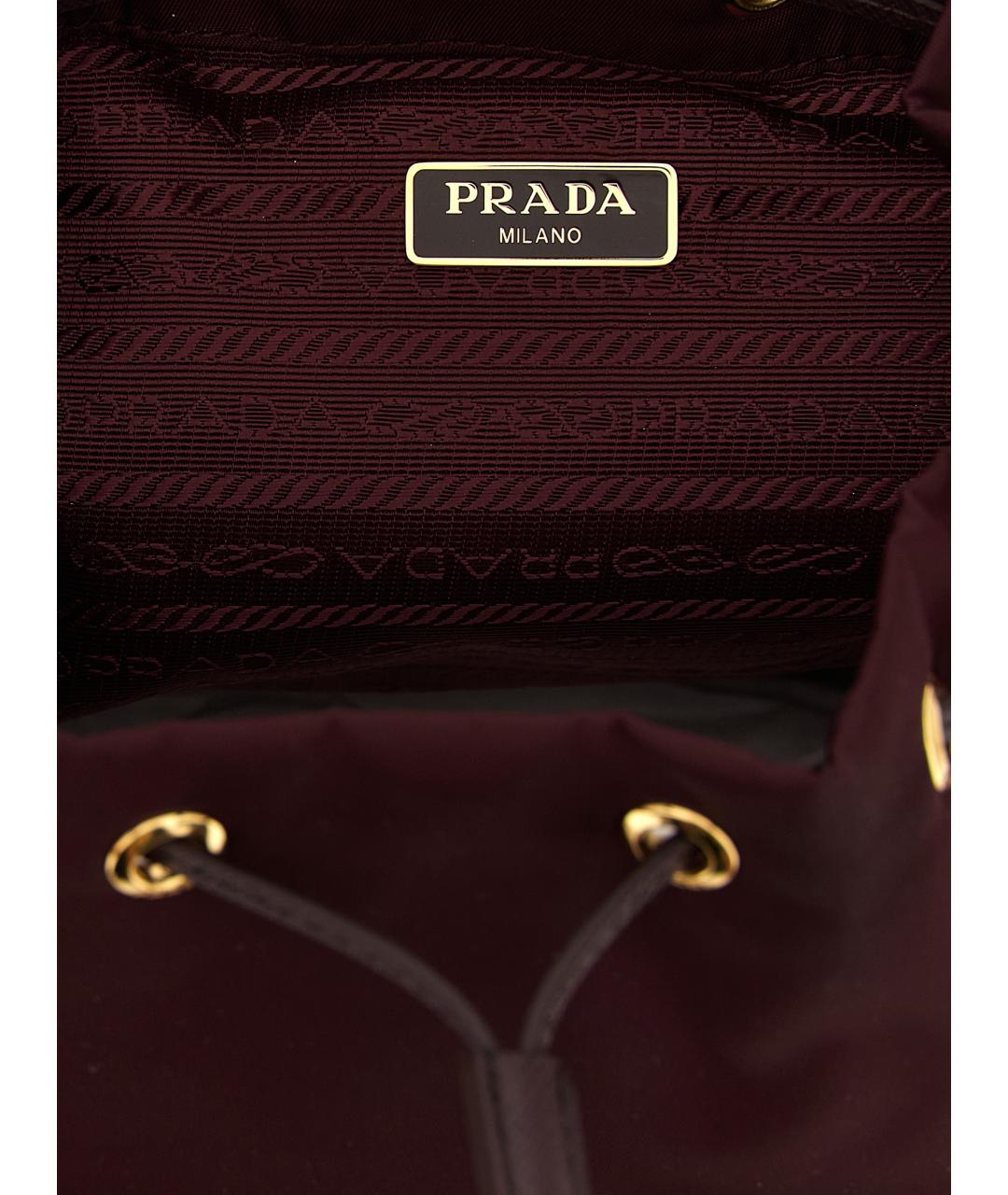PRADA Бордовая синтетическая сумка через плечо, фото 4