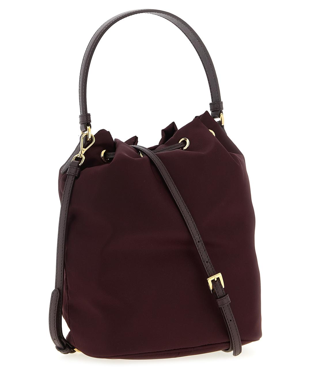 PRADA Бордовая синтетическая сумка через плечо, фото 2