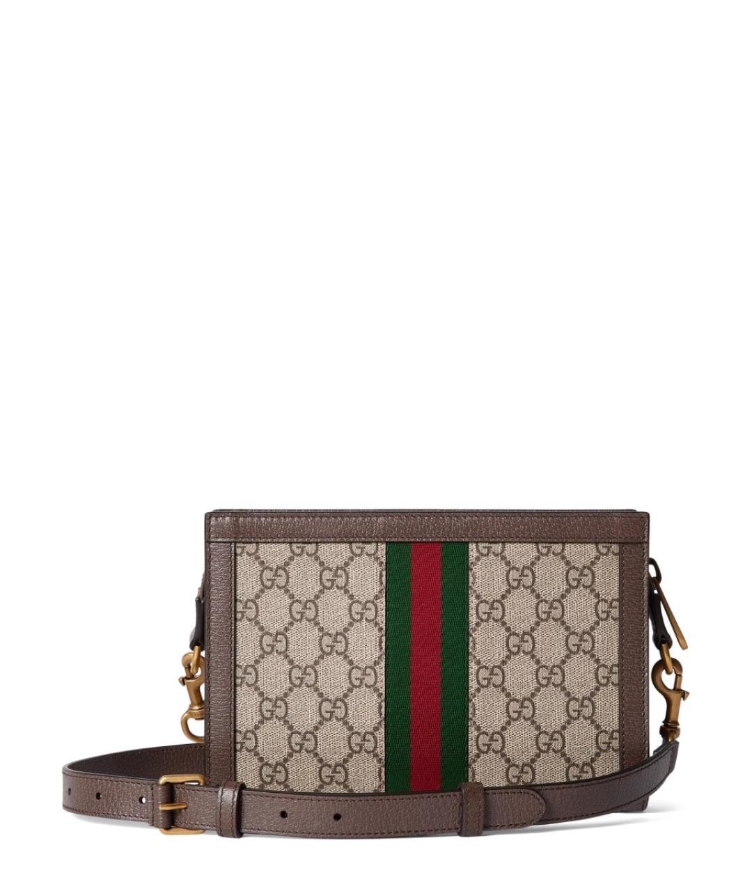 GUCCI Бежевая кожаная сумка на плечо, фото 3