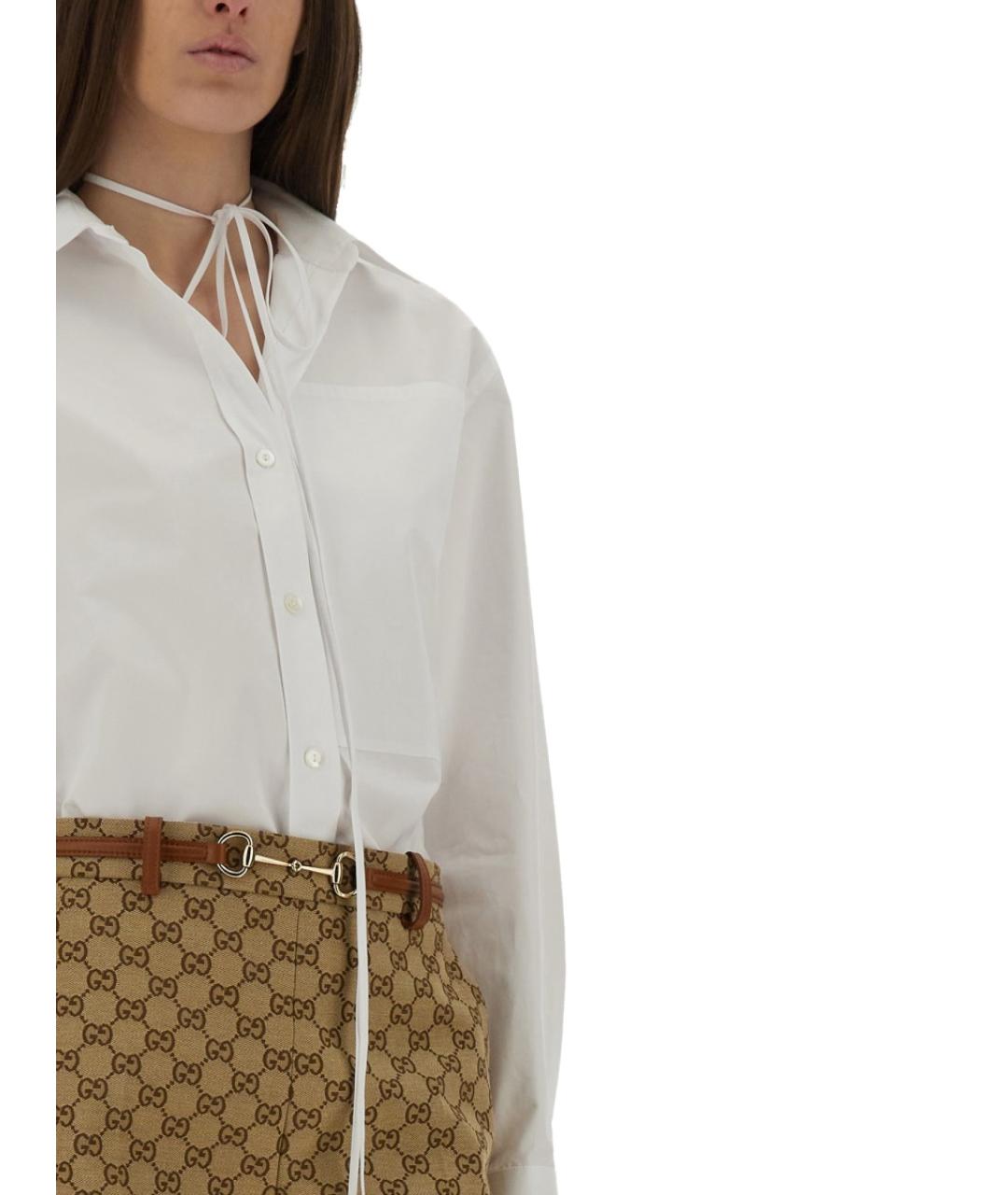 GUCCI Белая хлопковая рубашка, фото 5