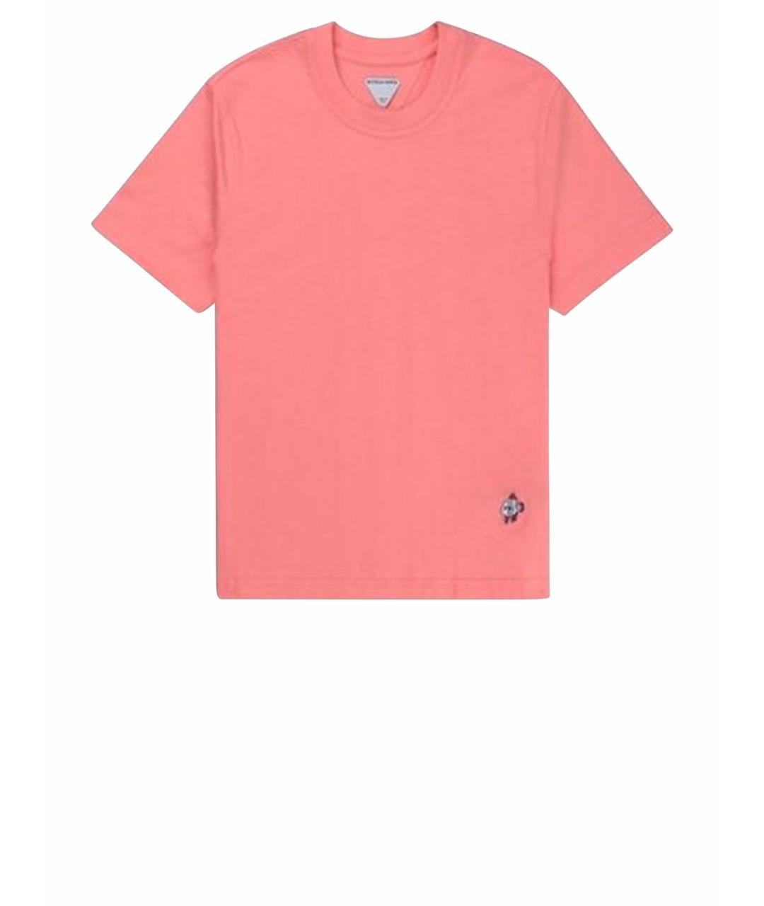 BOTTEGA VENETA Розовая хлопковая футболка, фото 5